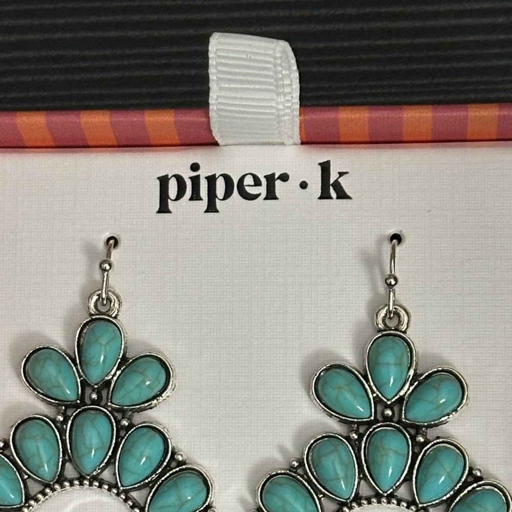 Piper K Reconstituted Turquoise Earrings - Picture 4 of 4